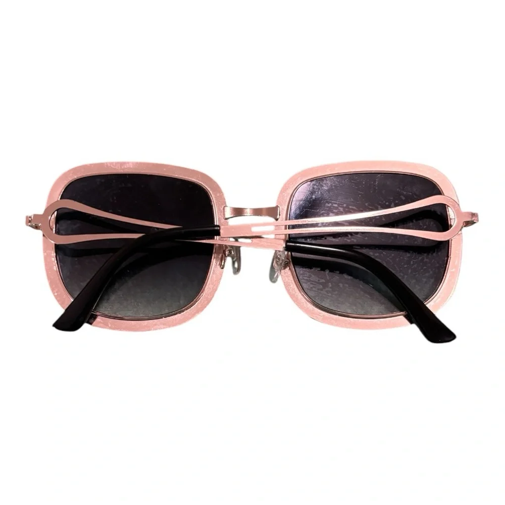 Square Oversized Sunglasses with Diamond Stud Decorated Lens Women's Black/Gold